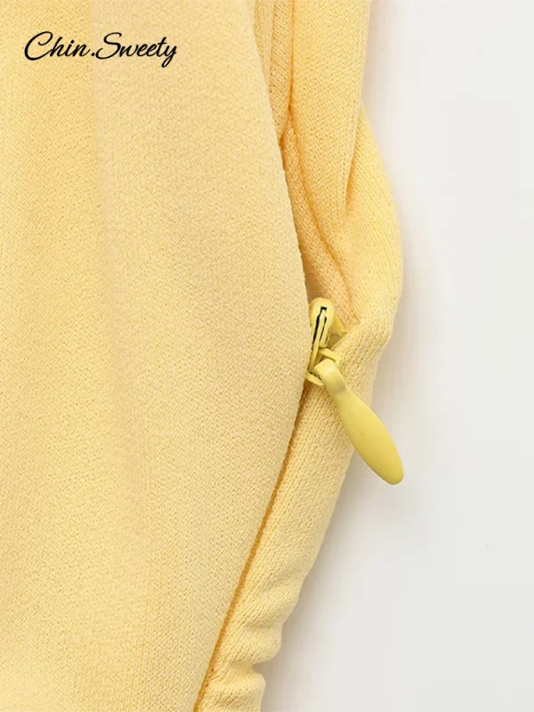 Sexy Yellow Asymmetric Long Dress Women Pleated Slim Sleeveless Zipper Maxi Dresses Female 2025 Summer Party Club Dresses New - Image 6